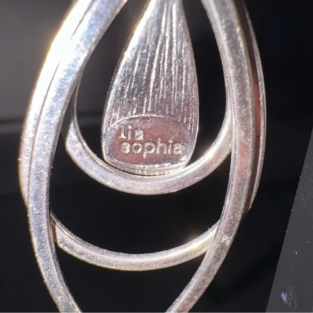 Lia Sophia Silver and Black Geometric Earrings
